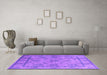 Machine Washable Oriental Purple Industrial Area Rugs in a Living Room, wshurb3165pur
