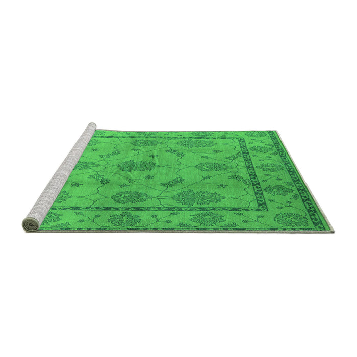 Sideview of Machine Washable Oriental Green Industrial Area Rugs, wshurb3165grn