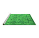 Sideview of Machine Washable Oriental Green Industrial Area Rugs, wshurb3165grn