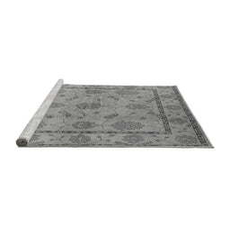 Sideview of Machine Washable Oriental Gray Industrial Rug, wshurb3165gry