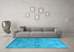 Machine Washable Oriental Light Blue Industrial Rug in a Living Room, wshurb3165lblu