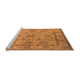 Sideview of Machine Washable Oriental Orange Industrial Area Rugs, wshurb3165org