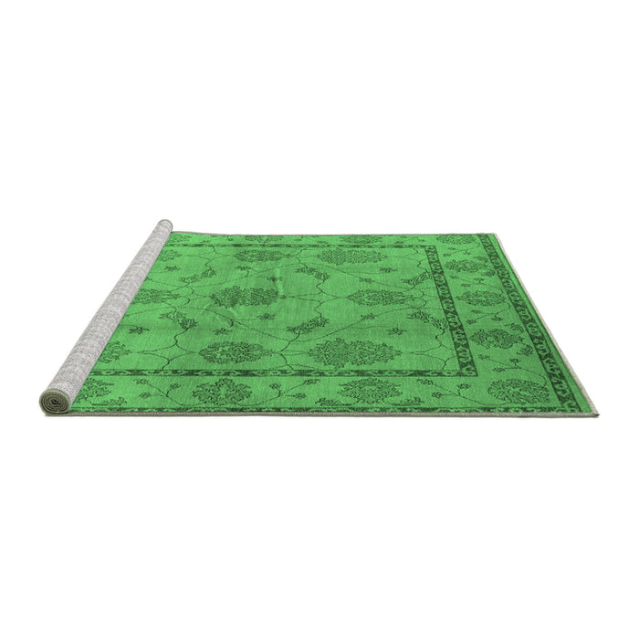 Sideview of Machine Washable Oriental Emerald Green Industrial Area Rugs, wshurb3165emgrn