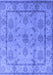 Machine Washable Oriental Blue Industrial Rug, wshurb3165blu