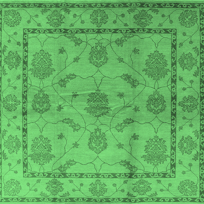 Square Oriental Emerald Green Industrial Rug, urb3165emgrn