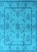 Machine Washable Oriental Light Blue Industrial Rug, wshurb3165lblu