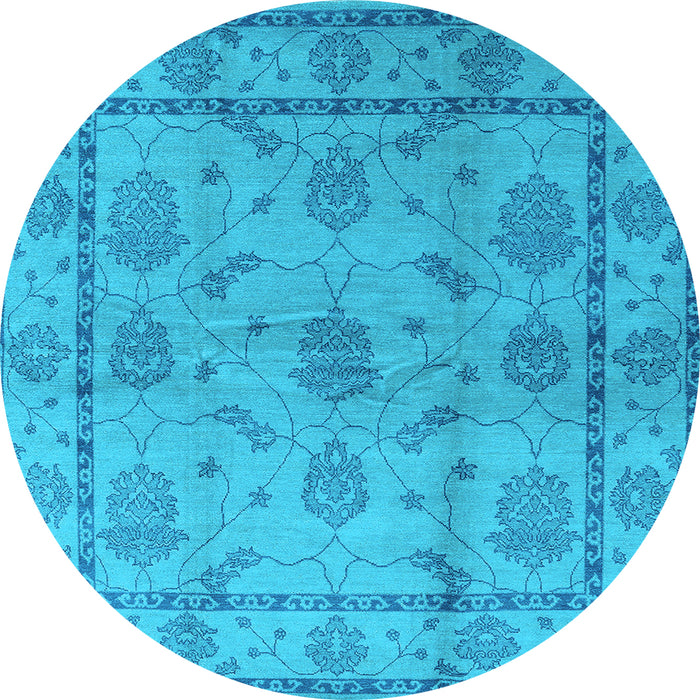 Round Oriental Light Blue Industrial Rug, urb3165lblu