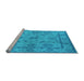 Sideview of Machine Washable Oriental Light Blue Industrial Rug, wshurb3165lblu