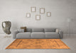 Machine Washable Oriental Orange Industrial Area Rugs in a Living Room, wshurb3165org