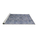 Sideview of Machine Washable Industrial Modern Blue Gray Rug, wshurb3166