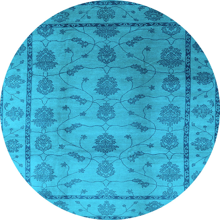 Round Oriental Light Blue Industrial Rug, urb3166lblu
