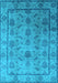 Machine Washable Oriental Light Blue Industrial Rug, wshurb3166lblu