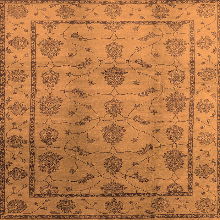 Square Oriental Orange Industrial Rug, urb3166org