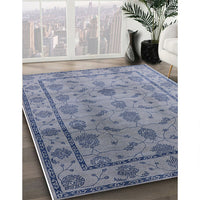 Mid-Century Modern Blue Gray Oriental Rug, urb3166