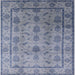 Square Mid-Century Modern Blue Gray Oriental Rug, urb3166