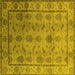 Square Machine Washable Oriental Yellow Industrial Rug, wshurb3166yw