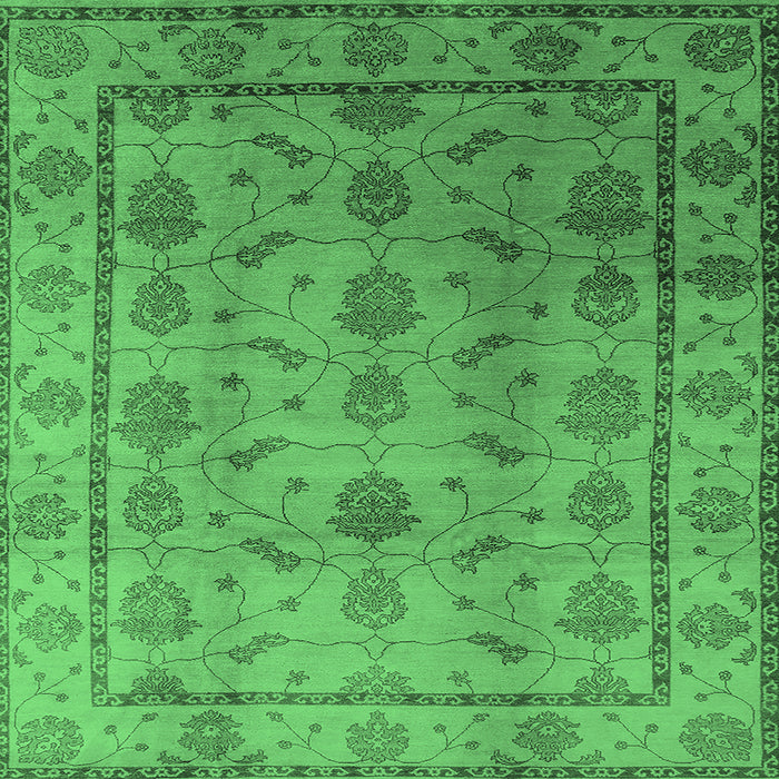 Square Oriental Emerald Green Industrial Rug, urb3166emgrn