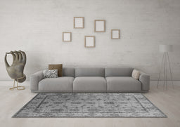 Machine Washable Oriental Gray Industrial Rug in a Living Room,, wshurb3166gry