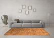 Machine Washable Oriental Orange Industrial Area Rugs in a Living Room, wshurb3166org