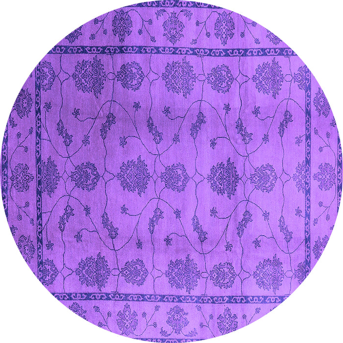Round Oriental Purple Industrial Rug, urb3166pur
