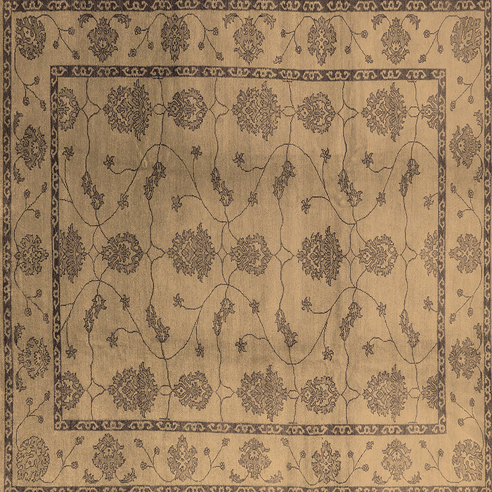 Square Oriental Brown Industrial Rug, urb3166brn