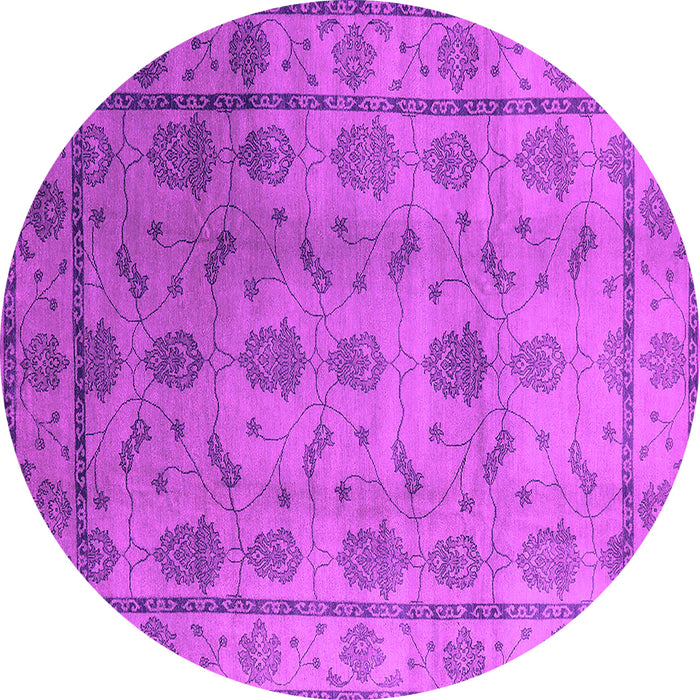 Round Machine Washable Oriental Pink Industrial Rug, wshurb3166pnk