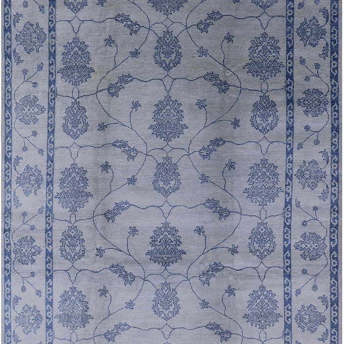 Mid-Century Modern Blue Gray Oriental Rug, urb3166