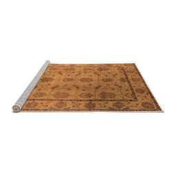 Sideview of Machine Washable Oriental Orange Industrial Area Rugs, wshurb3166org