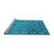 Sideview of Machine Washable Oriental Light Blue Industrial Rug, wshurb3166lblu