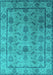 Machine Washable Oriental Turquoise Industrial Area Rugs, wshurb3166turq