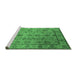 Sideview of Machine Washable Oriental Emerald Green Industrial Area Rugs, wshurb3166emgrn