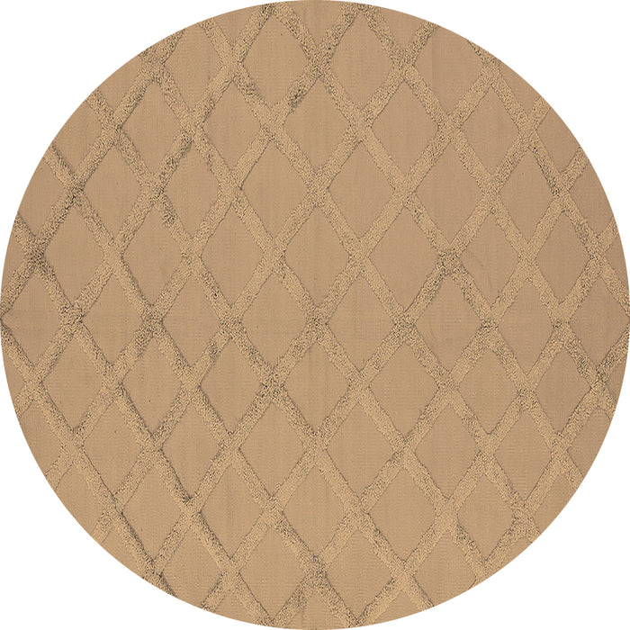 Round Oriental Brown Industrial Rug, urb3167brn
