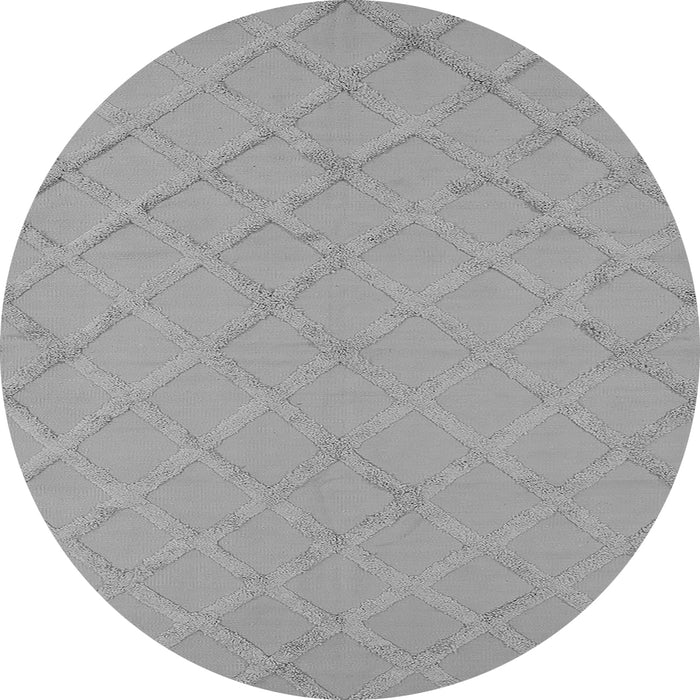 Round Machine Washable Oriental Gray Industrial Rug, wshurb3167gry