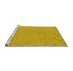 Sideview of Machine Washable Oriental Yellow Industrial Rug, wshurb3167yw