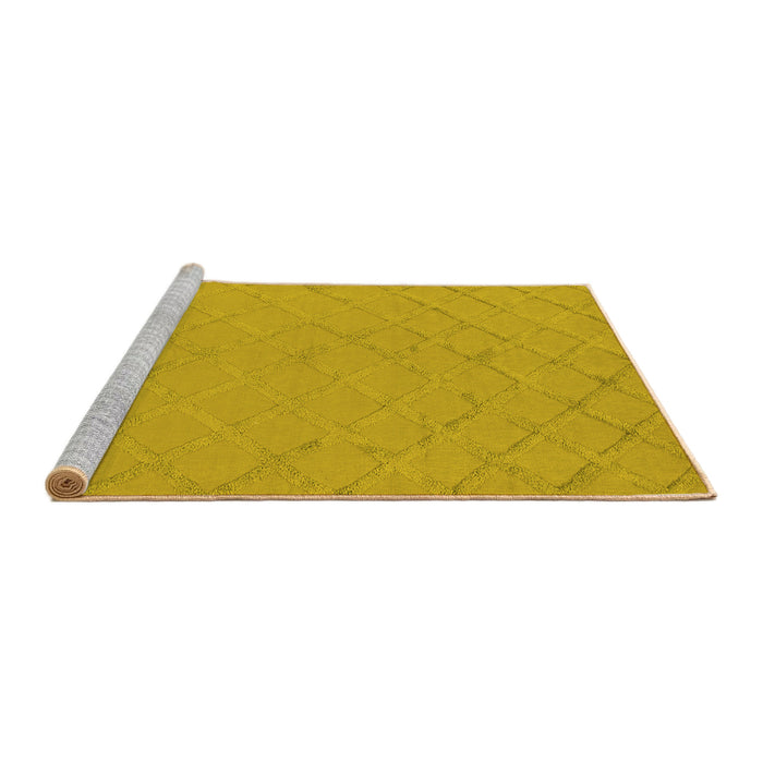 Sideview of Machine Washable Oriental Yellow Industrial Rug, wshurb3167yw