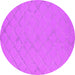 Round Oriental Pink Industrial Rug, urb3167pnk