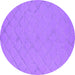 Round Oriental Purple Industrial Rug, urb3167pur