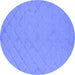 Round Oriental Blue Industrial Rug, urb3167blu