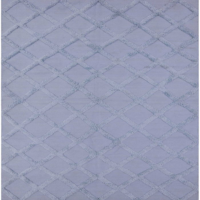 Square Machine Washable Industrial Modern Light Purple Blue Rug, wshurb3167