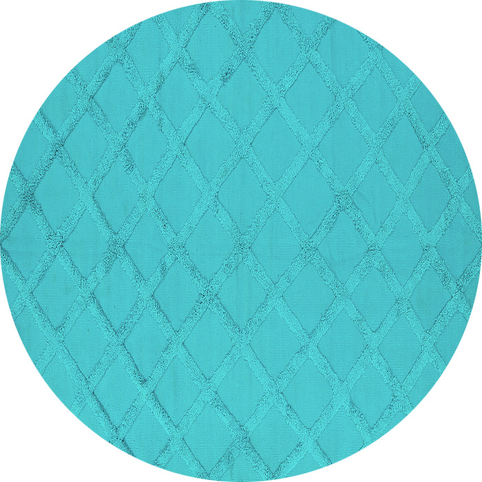 Round Oriental Turquoise Industrial Rug, urb3167turq