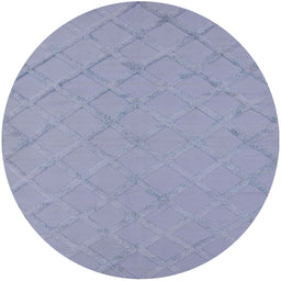 Round Machine Washable Industrial Modern Light Purple Blue Rug, wshurb3167