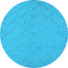 Round Oriental Light Blue Industrial Rug, urb3167lblu