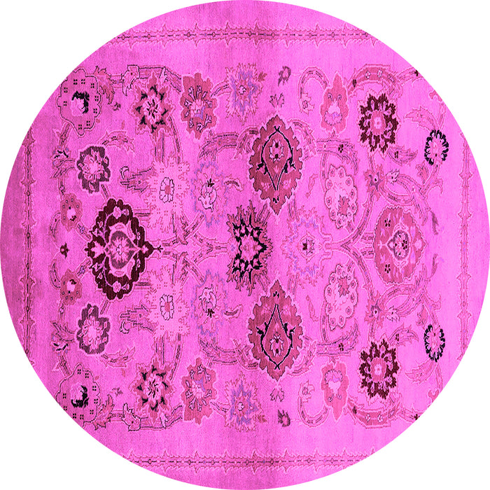 Round Oriental Pink Industrial Rug, urb3168pnk