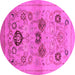 Round Oriental Pink Industrial Rug, urb3168pnk