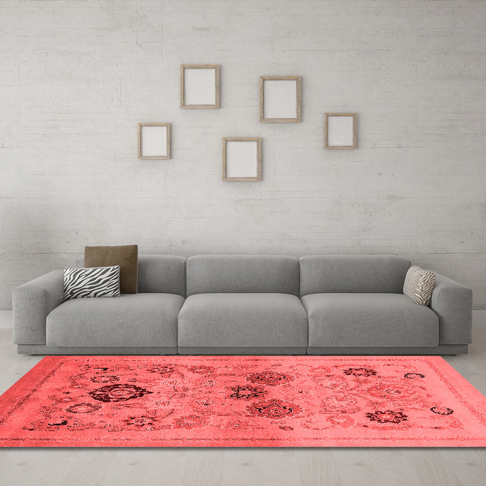 Industrial Red Washable Rugs