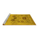 Sideview of Machine Washable Oriental Yellow Industrial Rug, wshurb3168yw