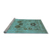 Sideview of Machine Washable Oriental Light Blue Industrial Rug, wshurb3168lblu