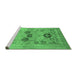 Sideview of Machine Washable Oriental Emerald Green Industrial Area Rugs, wshurb3168emgrn