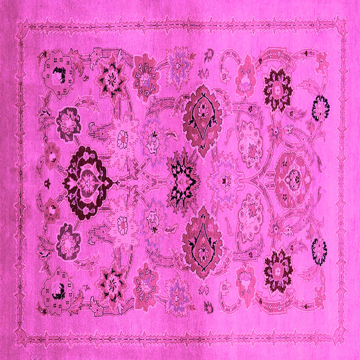 Square Machine Washable Oriental Pink Industrial Rug, wshurb3168pnk