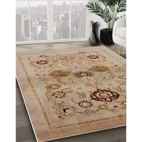 Mid-Century Modern Light Brown Oriental Rug, urb3168